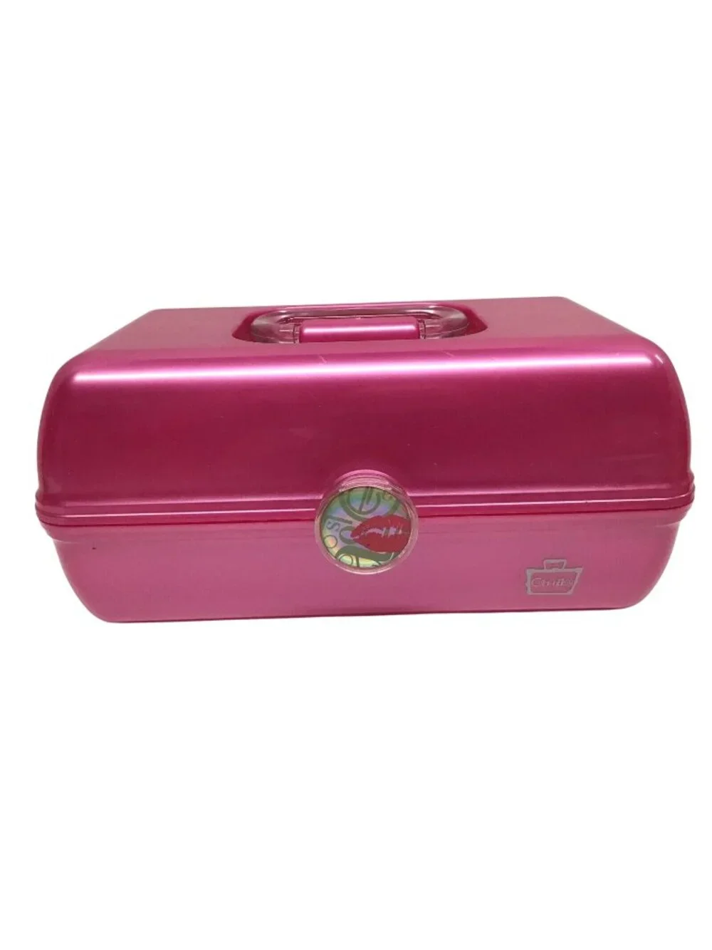 Caboodles Vintage 1990s Pink Makeup Case with Mirror and Tray